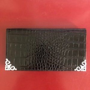 Brighton Black Leather Geneva Checkbook NWT